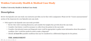 Walden University Health & Medical Case Study