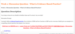 Week 1 Discussion Question - What is Evidence-Based Practice