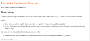 four major functions of behavior