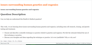 issues surrounding human genetics and eugenics