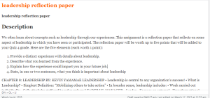 leadership reflection paper