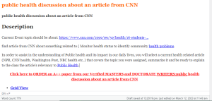 public health discussion about an article from CNN