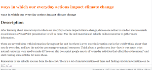 ways in which our everyday actions impact climate change