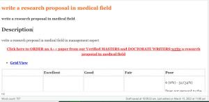 write a research proposal in medical field