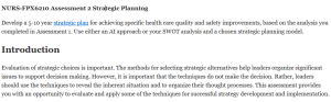 NURS-FPX6210 Assessment 2 Strategic Planning