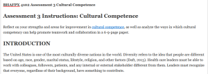BHAFPX 4102 Assessment 3 Cultural Competence