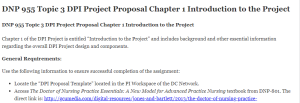 DNP 955 Topic 3 DPI Project Proposal Chapter 1 Introduction to the Project