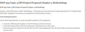 DNP 955 Topic 5 DPI Project Proposal Chapter 3 Methodology