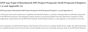 DNP 955 Topic 8 Benchmark DPI Project Proposal Draft Proposal (Chapters 1-3 and Appendix A)