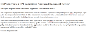 DNP 960 DPI Committee Approved Document Review