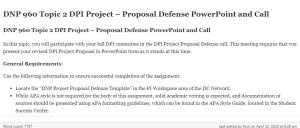 DNP 960 DPI Project Proposal Defense PowerPoint and Call