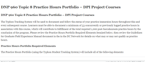 DNP 960 Practice Hours Portfolio DPI Project Courses