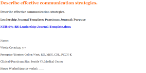 Describe effective communication strategies.