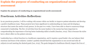 Explain the purpose of conducting an organizational needs assessment