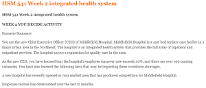 HSM 541 Week 2 integrated health system