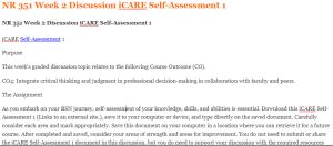 NR 351 Week 2 Discussion iCARE Self-Assessment 1