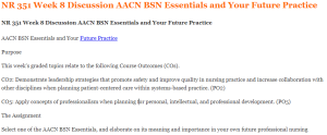 NR 351 Week 8 Discussion AACN BSN Essentials and Your Future Practice