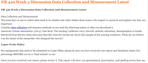 NR 439 Week 5 Discussion Data Collection and Measurement Latest