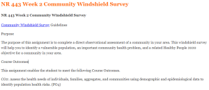 NR 443 Week 2 Community Windshield Survey