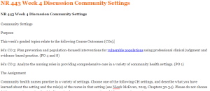 NR 443 Week 4 Discussion Community Settings
