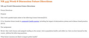 NR 443 Week 8 Discussion Future Directions