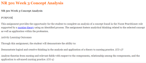 NR 501 Week 3 Concept Analysis