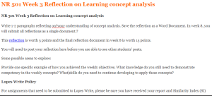 NR 501 Week 3 Reflection on Learning concept analysis