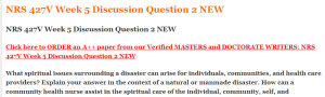 NRS 427V Week 5 Discussion Question 2 NEW