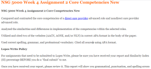 NSG 5000 Week 4 Assignment 2 Core Competencies New