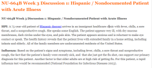 NU-664B Week 3 Discussion 1 Hispanic  Nondocumented Patient with Acute Illness