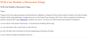 NUR 2790 Module 3 Discussion Triage