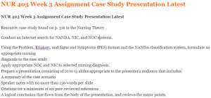 NUR 403 Week 3 Assignment Case Study Presentation Latest