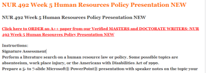 NUR 492 Week 5 Human Resources Policy Presentation NEW