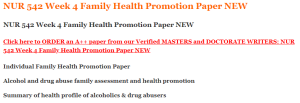 NUR 542 Week 4 Family Health Promotion Paper NEW