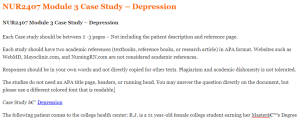 NUR2407 Module 3 Case Study – Depression