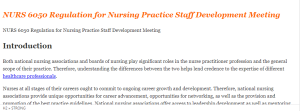 NURS 6050 Regulation for Nursing Practice Staff Development Meeting