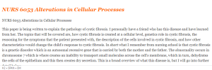 NURS 6053 Alterations in Cellular Processes