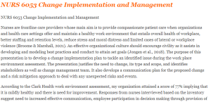 NURS 6053 Change Implementation and Management