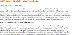 NURS 6501 Module 1 Case Analysis