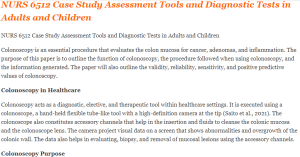 NURS 6512 Case Study Assessment Tools and Diagnostic Tests in Adults and Children