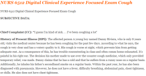 NURS 6512 Digital Clinical Experience Focused Exam Cough