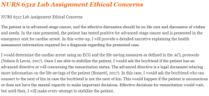 NURS 6512 Lab Assignment Ethical Concerns