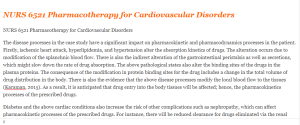 NURS 6521 Pharmacotherapy for Cardiovascular Disorders