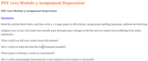 PSY 1012 Module 5 Assignment Depression