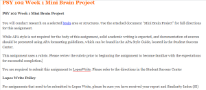 PSY 102 Week 1 Mini Brain Project