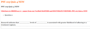 PSY 105 Quiz 4 NEW