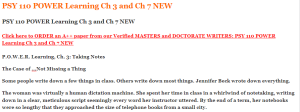 PSY 110 POWER Learning Ch 3 and Ch 7 NEW