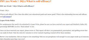 PSY 201 Week 7  DQ 2 What is self-efficacy