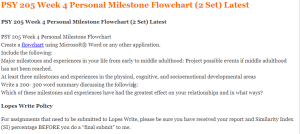 PSY 205 Week 4 Personal Milestone Flowchart (2 Set) Latest