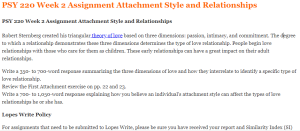 PSY 220 Week 2 Assignment Attachment Style and Relationships